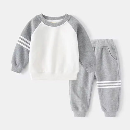 Spring & Autumn Boys' Color Patchwork 2-Piece Tracksuit