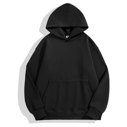 Heavyweight Cotton Velvet Hooded Pullover Sweatshirt for Men & Women