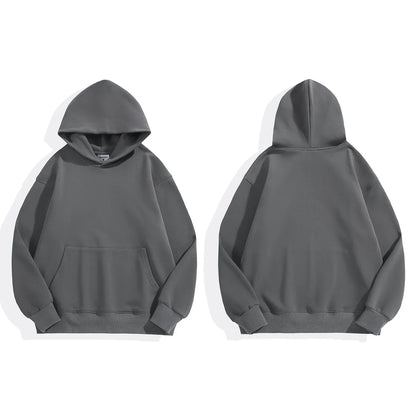 Heavyweight Cotton Velvet Hooded Pullover Sweatshirt for Men & Women