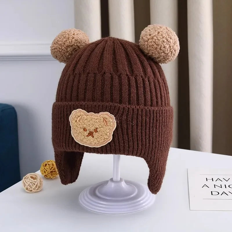 Cute Bear Ear Baby Wool Hat – Warm Knitted Winter Hat for Children