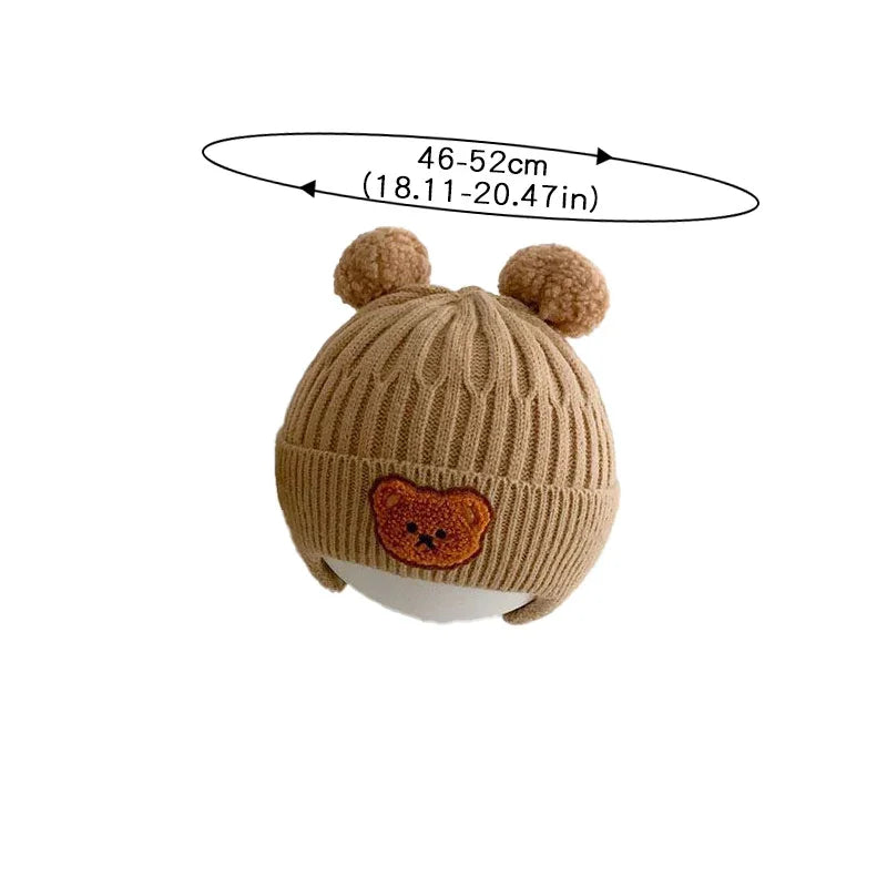 Cute Bear Ear Baby Wool Hat – Warm Knitted Winter Hat for Children