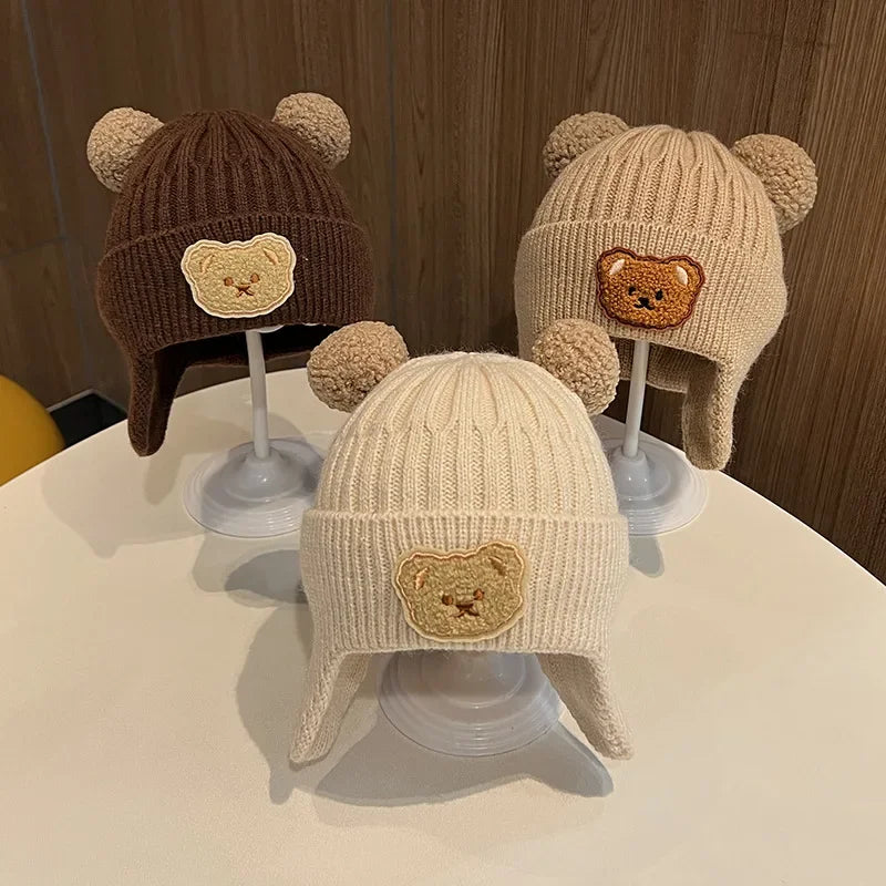 Cute Bear Ear Baby Wool Hat – Warm Knitted Winter Hat for Children