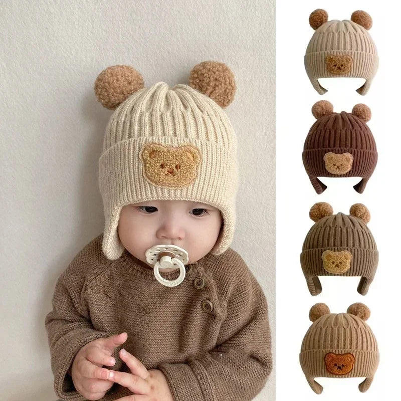 Cute Bear Ear Baby Wool Hat – Warm Knitted Winter Hat for Children