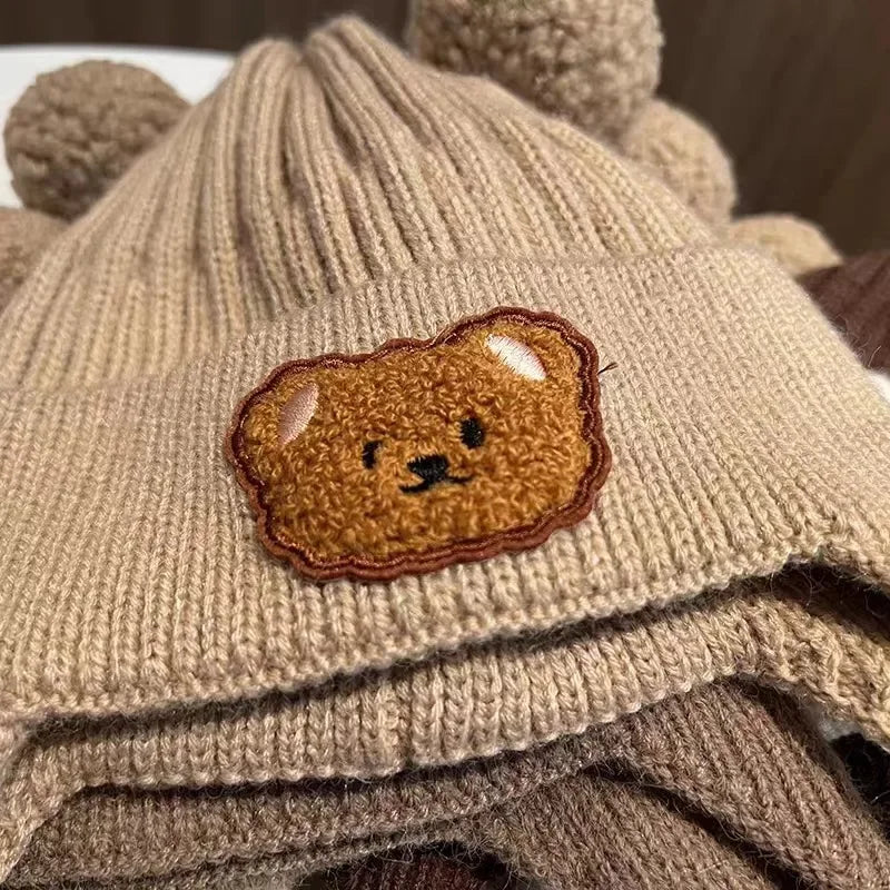 Cute Bear Ear Baby Wool Hat – Warm Knitted Winter Hat for Children