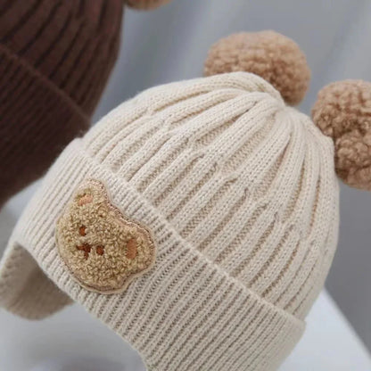 Cute Bear Ear Baby Wool Hat – Warm Knitted Winter Hat for Children