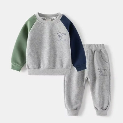 Spring & Autumn Boys' Color Patchwork 2-Piece Tracksuit